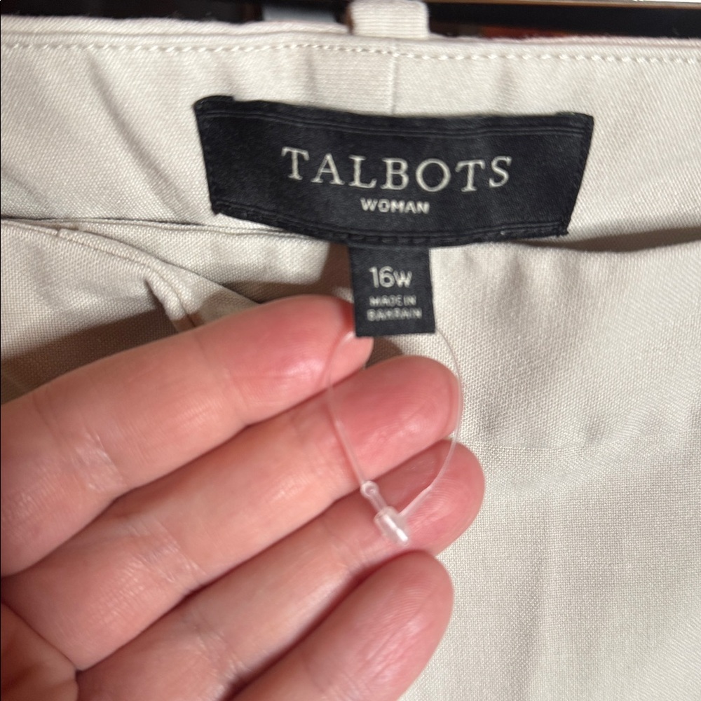 Talbots Heritage Perfect Chinos Oat Beige Ankle Pants Size 16W High Waist - Picture 3 of 8